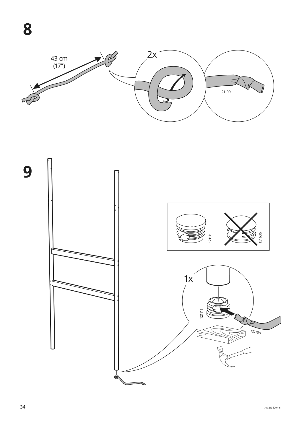 Assembly instructions for IKEA Vitval loft bed frame white light gray | Page 34 - IKEA VITVAL loft bed frame 104.112.42