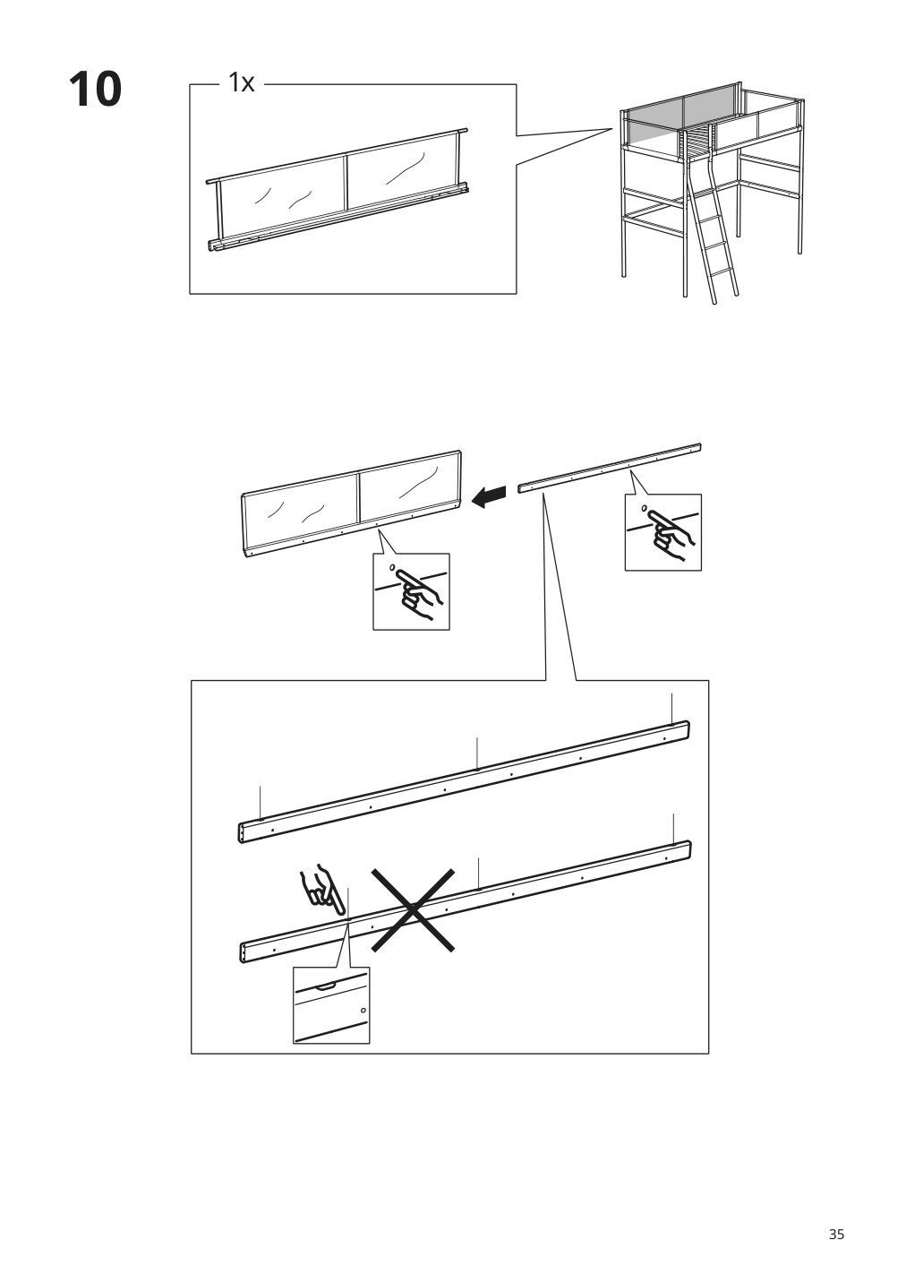 Assembly instructions for IKEA Vitval loft bed frame white light gray | Page 35 - IKEA VITVAL loft bed frame 104.112.42