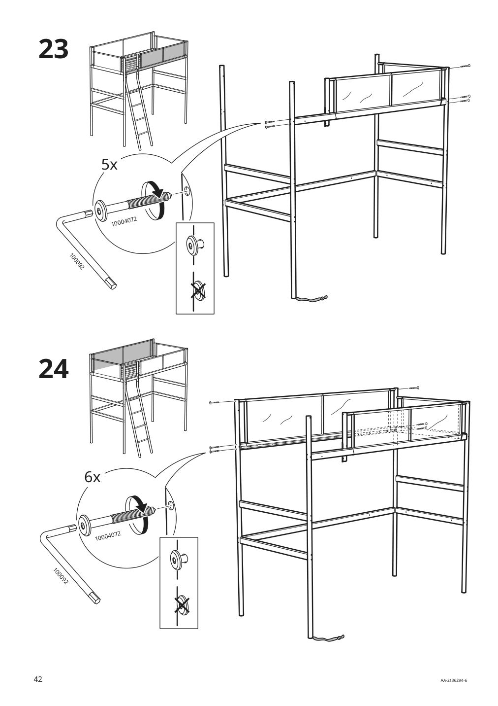 Assembly instructions for IKEA Vitval loft bed frame white light gray | Page 42 - IKEA VITVAL loft bed frame 104.112.42