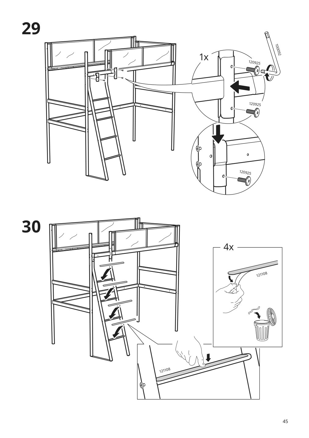 Assembly instructions for IKEA Vitval loft bed frame white light gray | Page 45 - IKEA VITVAL loft bed frame 104.112.42