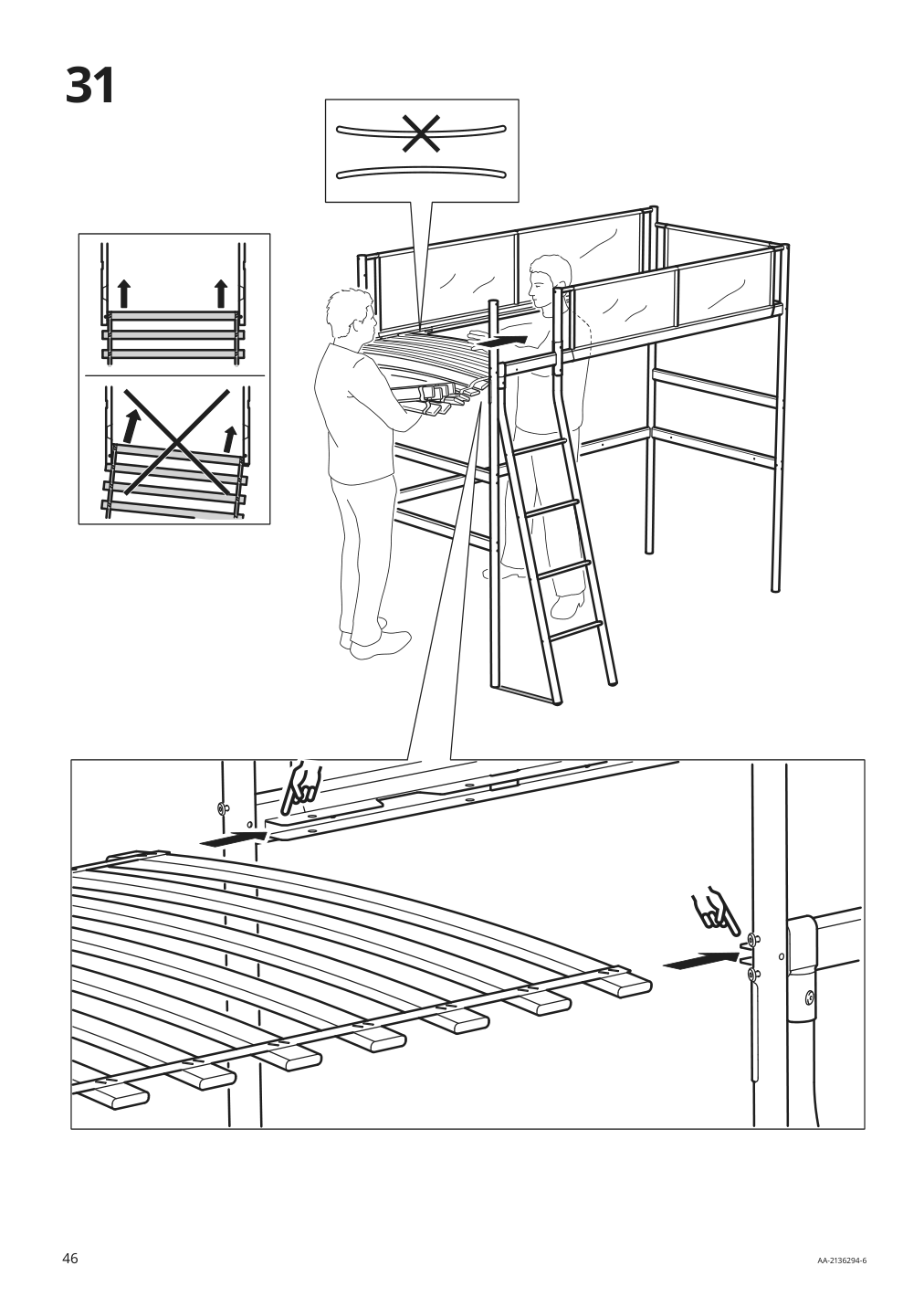 Assembly instructions for IKEA Vitval loft bed frame white light gray | Page 46 - IKEA VITVAL loft bed frame 104.112.42