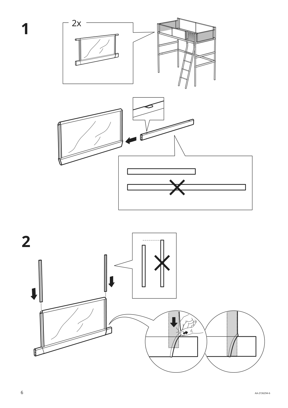 Assembly instructions for IKEA Vitval loft bed frame white light gray | Page 6 - IKEA VITVAL loft bed frame 104.112.42