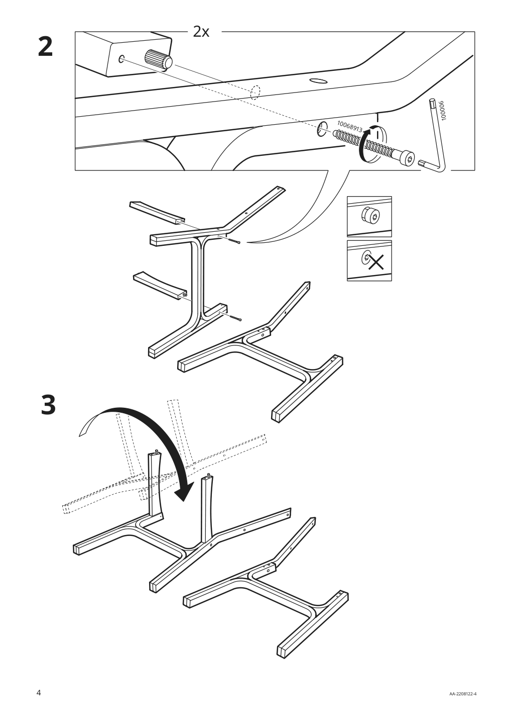 Assembly instructions for IKEA Voxloev chair light bamboo | Page 4 - IKEA VOXLÖV / VOXLÖV table and 4 chairs 293.886.56