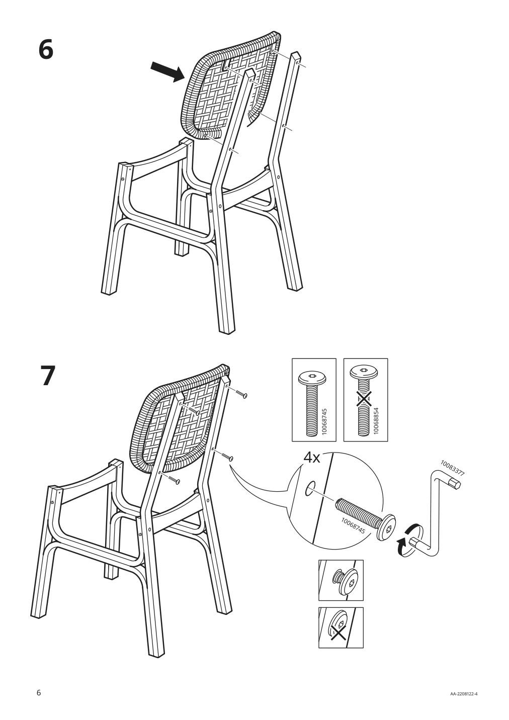 Assembly instructions for IKEA Voxloev chair light bamboo | Page 6 - IKEA VOXLÖV / VOXLÖV table and 4 chairs 293.886.56