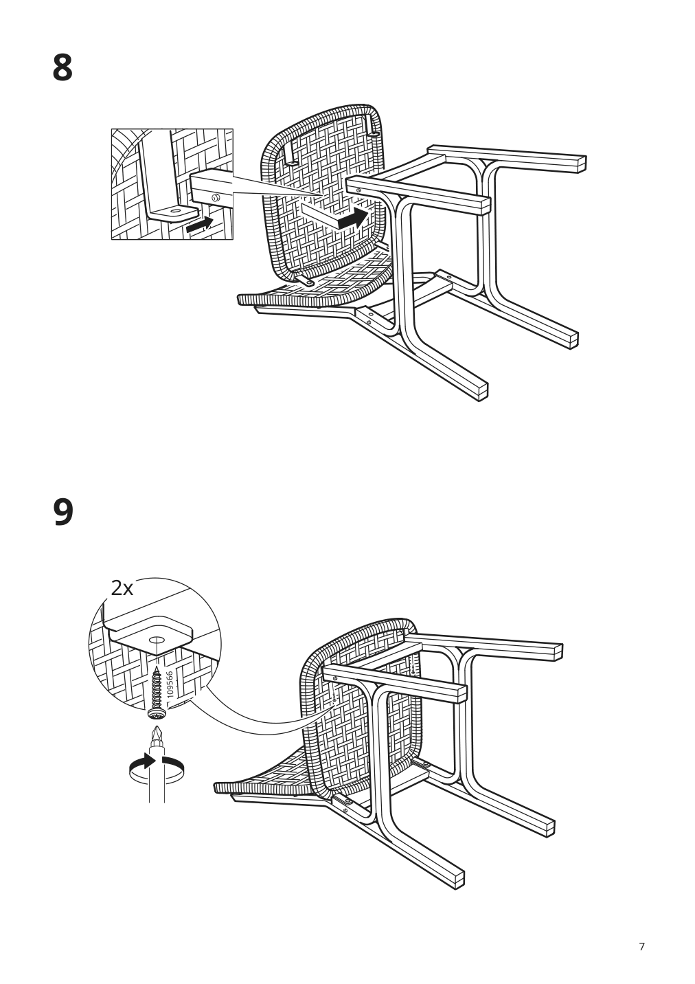 Assembly instructions for IKEA Voxloev chair light bamboo | Page 7 - IKEA VOXLÖV / VOXLÖV table and 4 chairs 293.886.56