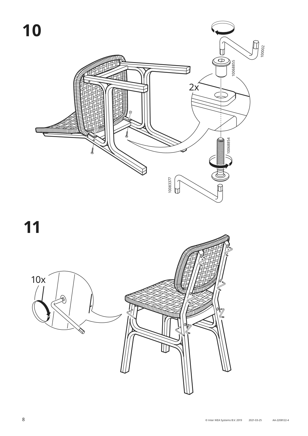 Assembly instructions for IKEA Voxloev chair light bamboo | Page 8 - IKEA VOXLÖV / VOXLÖV table and 4 chairs 293.886.56