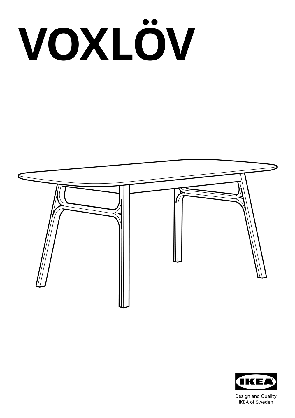 Assembly instructions for IKEA Voxloev dining table light bamboo | Page 1 - IKEA VOXLÖV / VOXLÖV table and 4 chairs 293.886.56