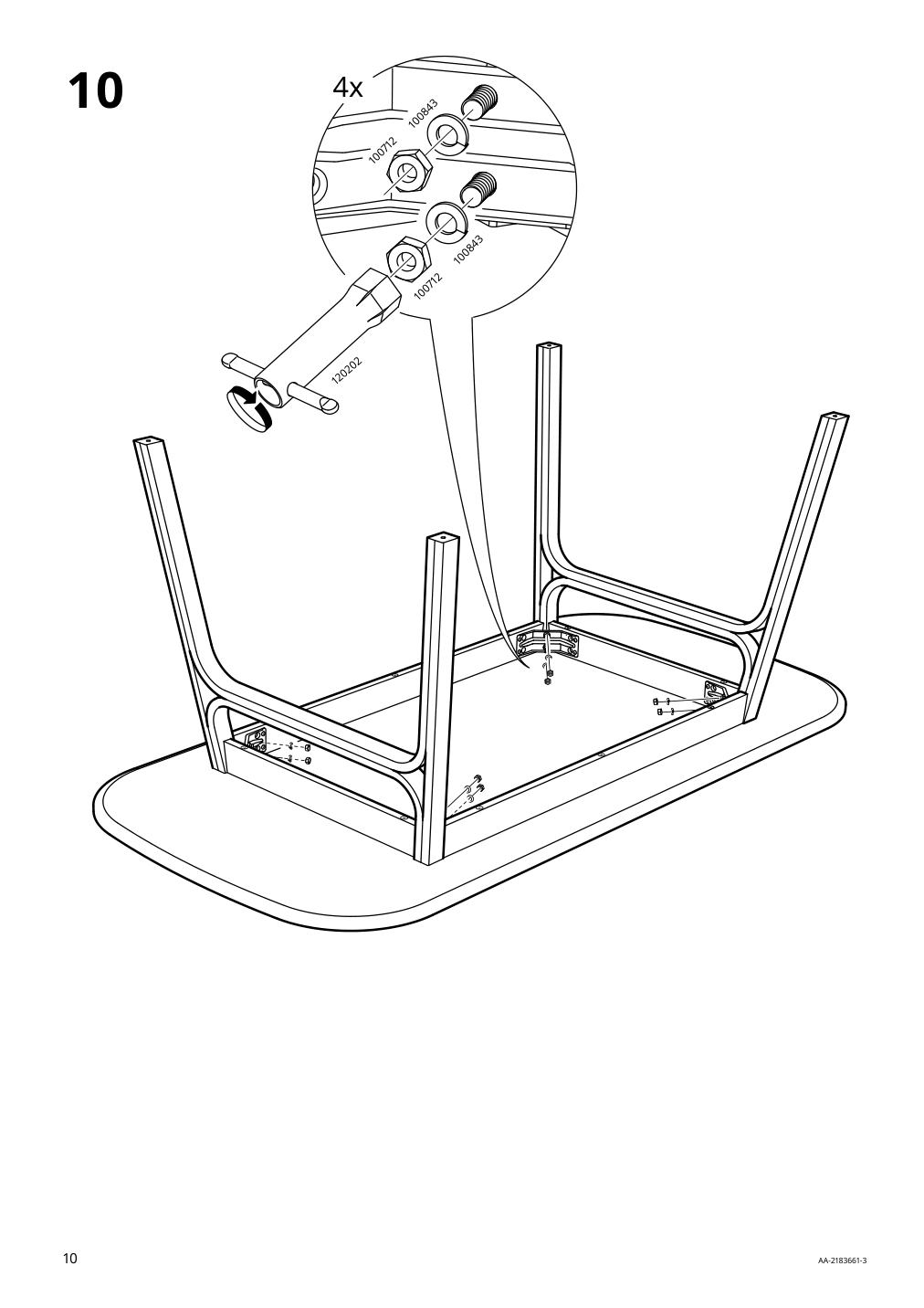 Assembly instructions for IKEA Voxloev dining table light bamboo | Page 10 - IKEA VOXLÖV / VOXLÖV table and 4 chairs 293.886.56