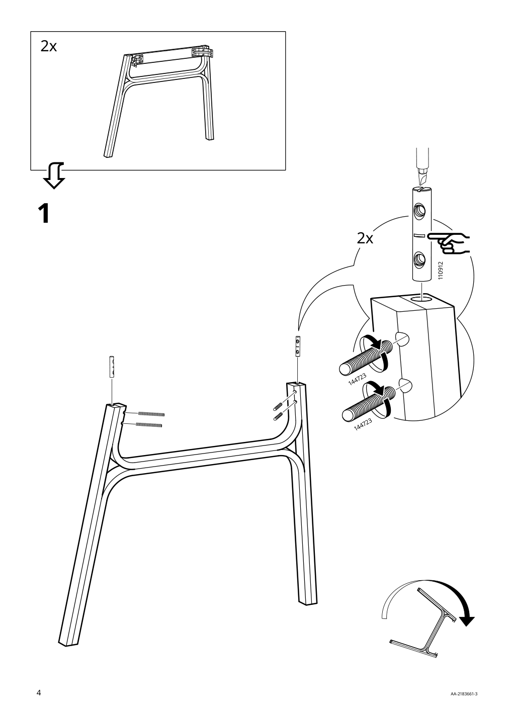 Assembly instructions for IKEA Voxloev dining table light bamboo | Page 4 - IKEA VOXLÖV / VOXLÖV table and 4 chairs 293.886.56