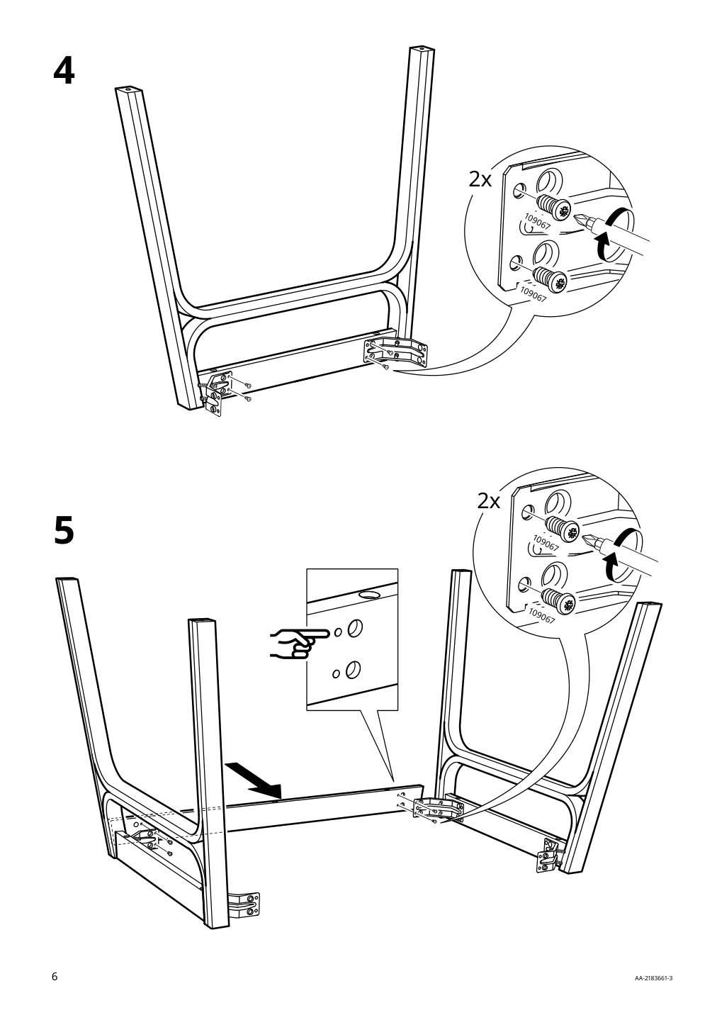 Assembly instructions for IKEA Voxloev dining table light bamboo | Page 6 - IKEA VOXLÖV / VOXLÖV table and 4 chairs 293.886.56