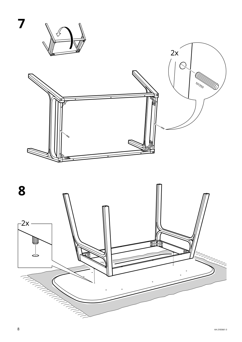 Assembly instructions for IKEA Voxloev dining table light bamboo | Page 8 - IKEA VOXLÖV / VOXLÖV table and 4 chairs 293.886.56