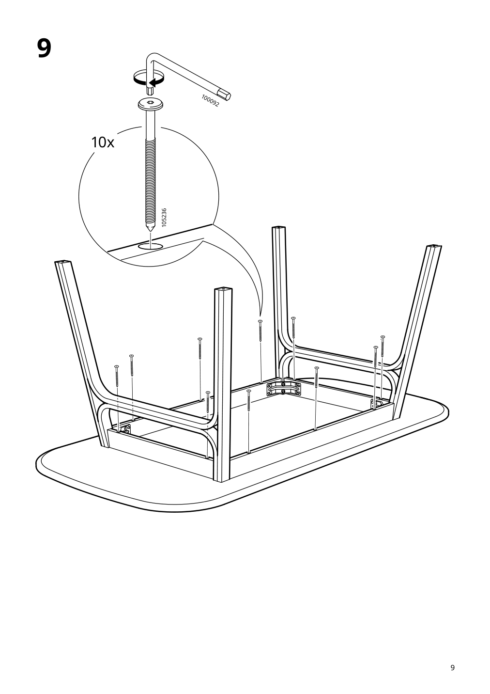 Assembly instructions for IKEA Voxloev dining table light bamboo | Page 9 - IKEA VOXLÖV / VOXLÖV table and 4 chairs 293.886.56