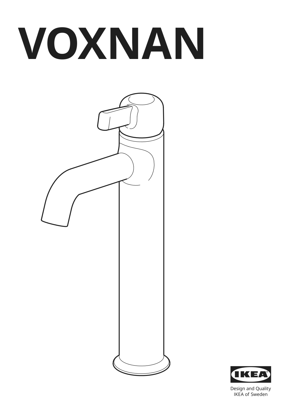 Assembly instructions for IKEA Voxnan bath faucet tall chrome plated | Page 1 - IKEA GODMORGON/TOLKEN / KATTEVIK sink cabinet with top + 15¾" sink 093.089.10