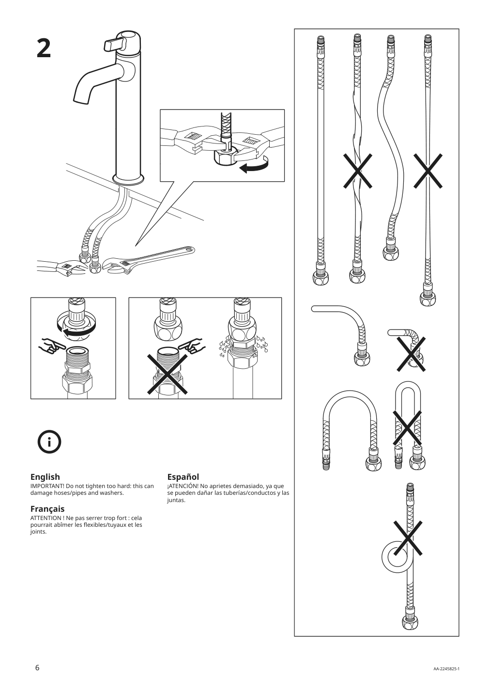 Assembly instructions for IKEA Voxnan bath faucet tall chrome plated | Page 6 - IKEA GODMORGON/TOLKEN / KATTEVIK sink cabinet with top + 15¾" sink 093.089.10