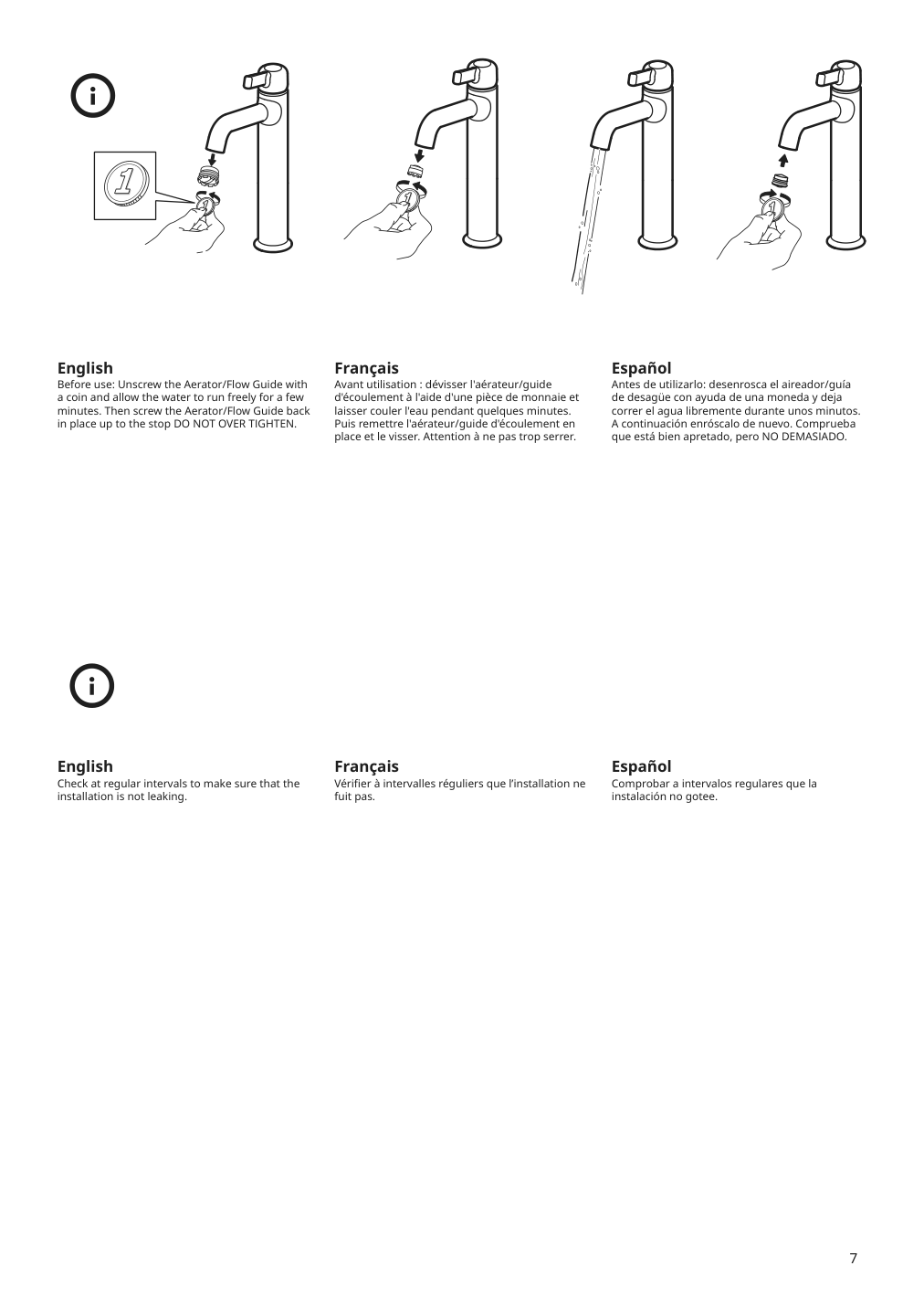 Assembly instructions for IKEA Voxnan bath faucet tall chrome plated | Page 7 - IKEA GODMORGON/TOLKEN / KATTEVIK sink cabinet with top + 15¾" sink 093.083.35