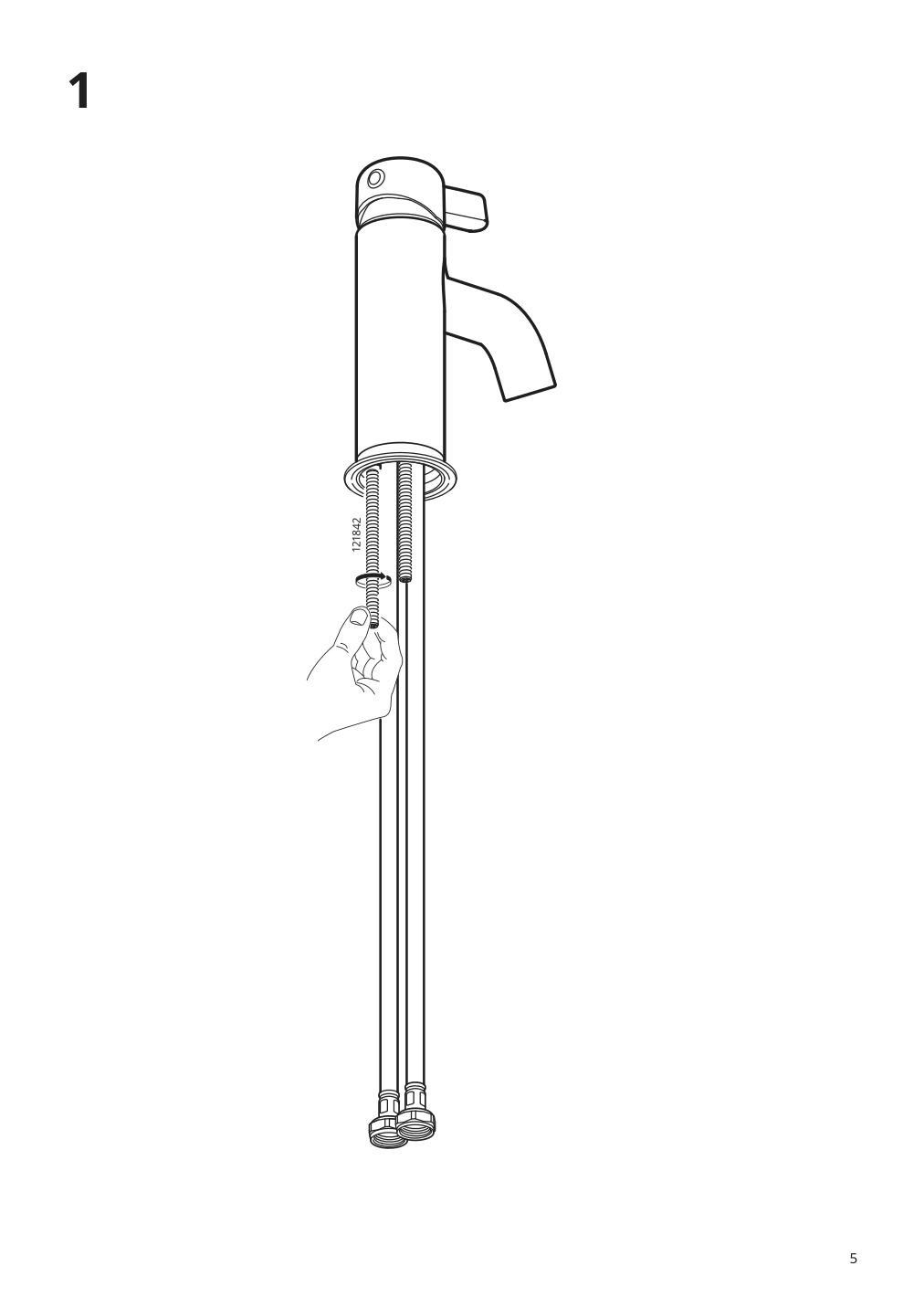 Assembly instructions for IKEA Voxnan bath faucet with strainer chrome plated | Page 5 - IKEA HEMNES / TÖRNVIKEN open sink cabinet with 17¾" sink 592.988.19