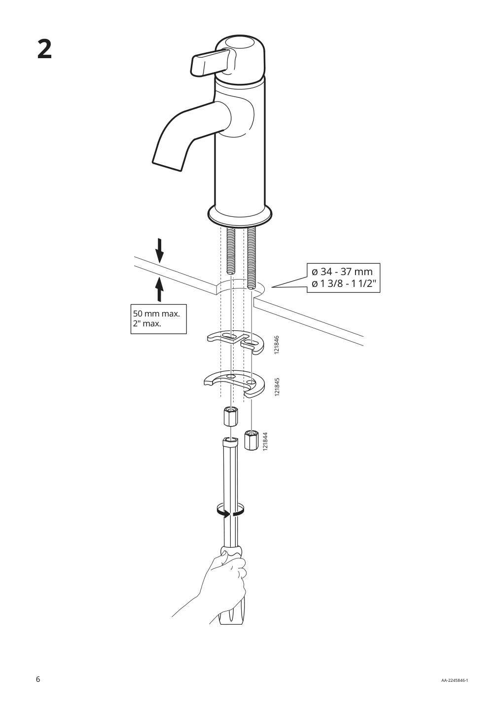 Assembly instructions for IKEA Voxnan bath faucet with strainer chrome plated | Page 6 - IKEA HEMNES / TÖRNVIKEN open sink cabinet with 17¾" sink 592.988.19