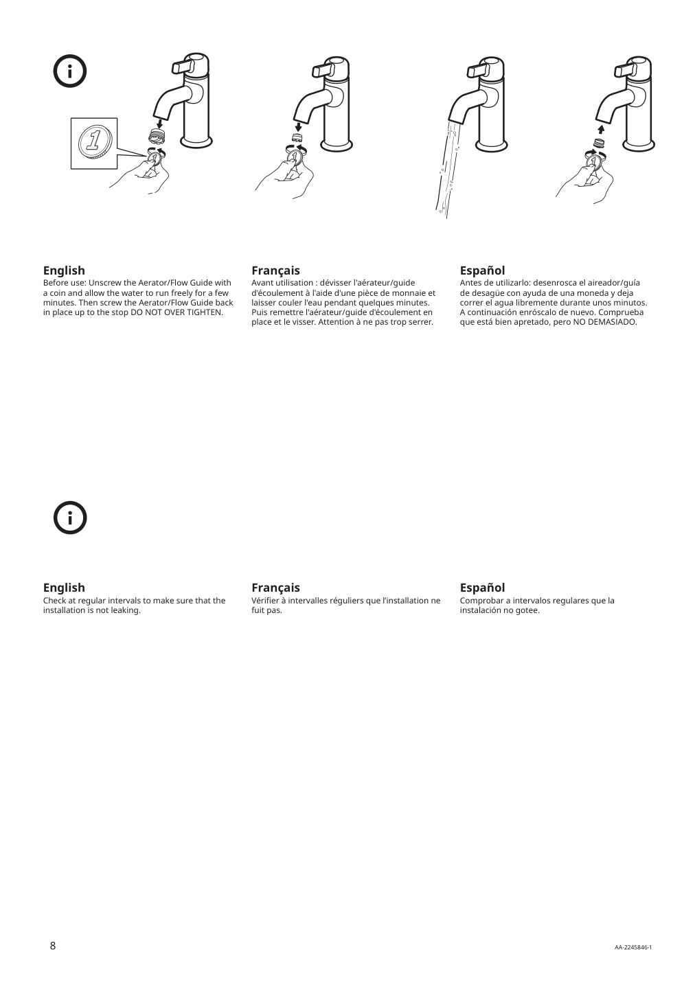 Assembly instructions for IKEA Voxnan bath faucet with strainer chrome plated | Page 8 - IKEA HEMNES / ODENSVIK bathroom furniture, set of 6 593.898.24