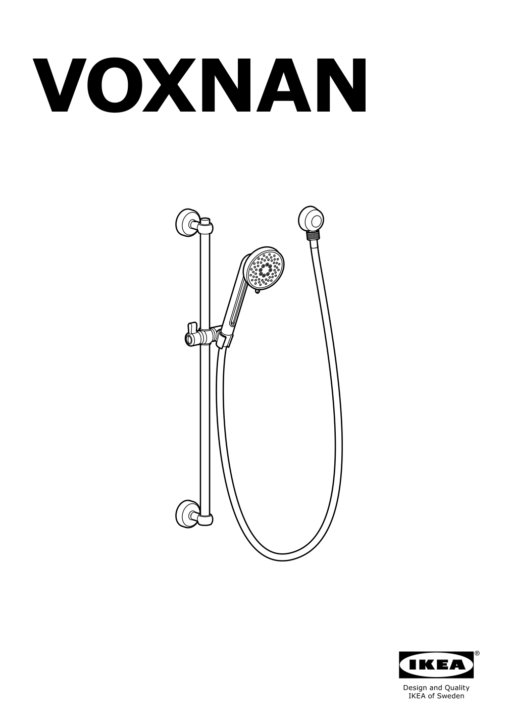 Assembly instructions for IKEA Voxnan riser rail with hand shower outlet chrome plated | Page 1 - IKEA VOXNAN riser rail with hand shower/outlet 603.426.23