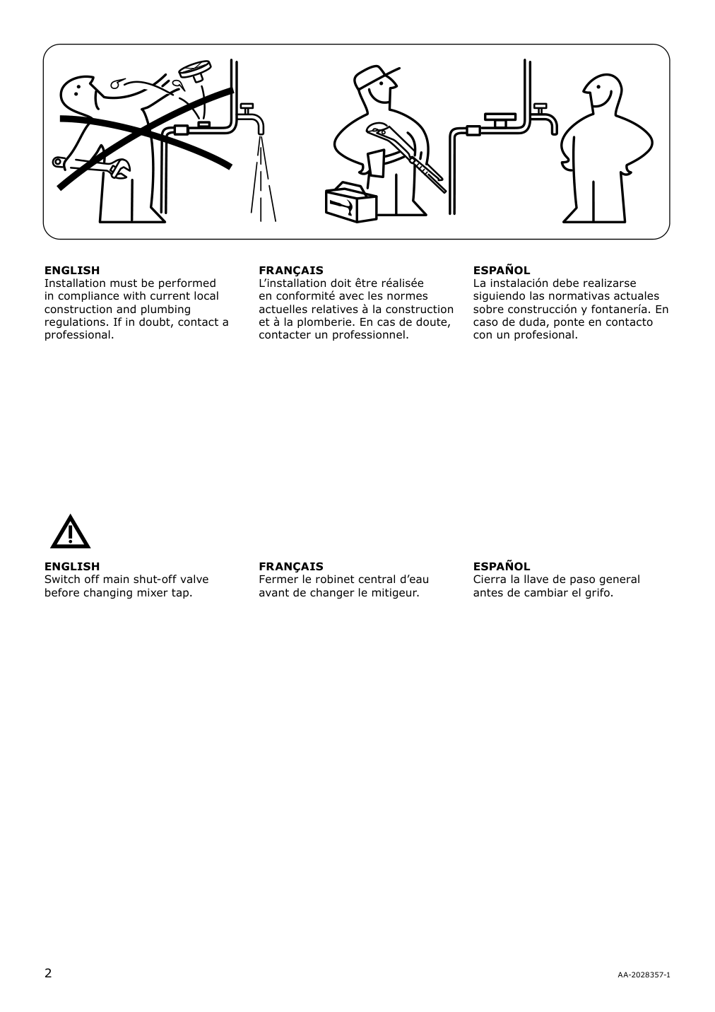 Assembly instructions for IKEA Voxnan riser rail with hand shower outlet chrome plated | Page 2 - IKEA VOXNAN riser rail with hand shower/outlet 603.426.23