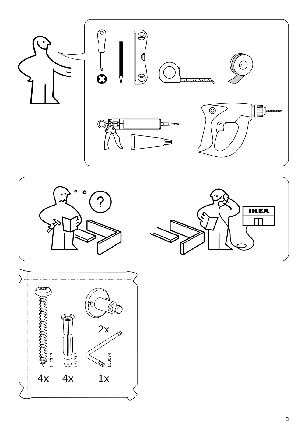 Assembly instructions for IKEA Voxnan riser rail with hand shower outlet chrome plated | Page 3 - IKEA VOXNAN riser rail with hand shower/outlet 603.426.23