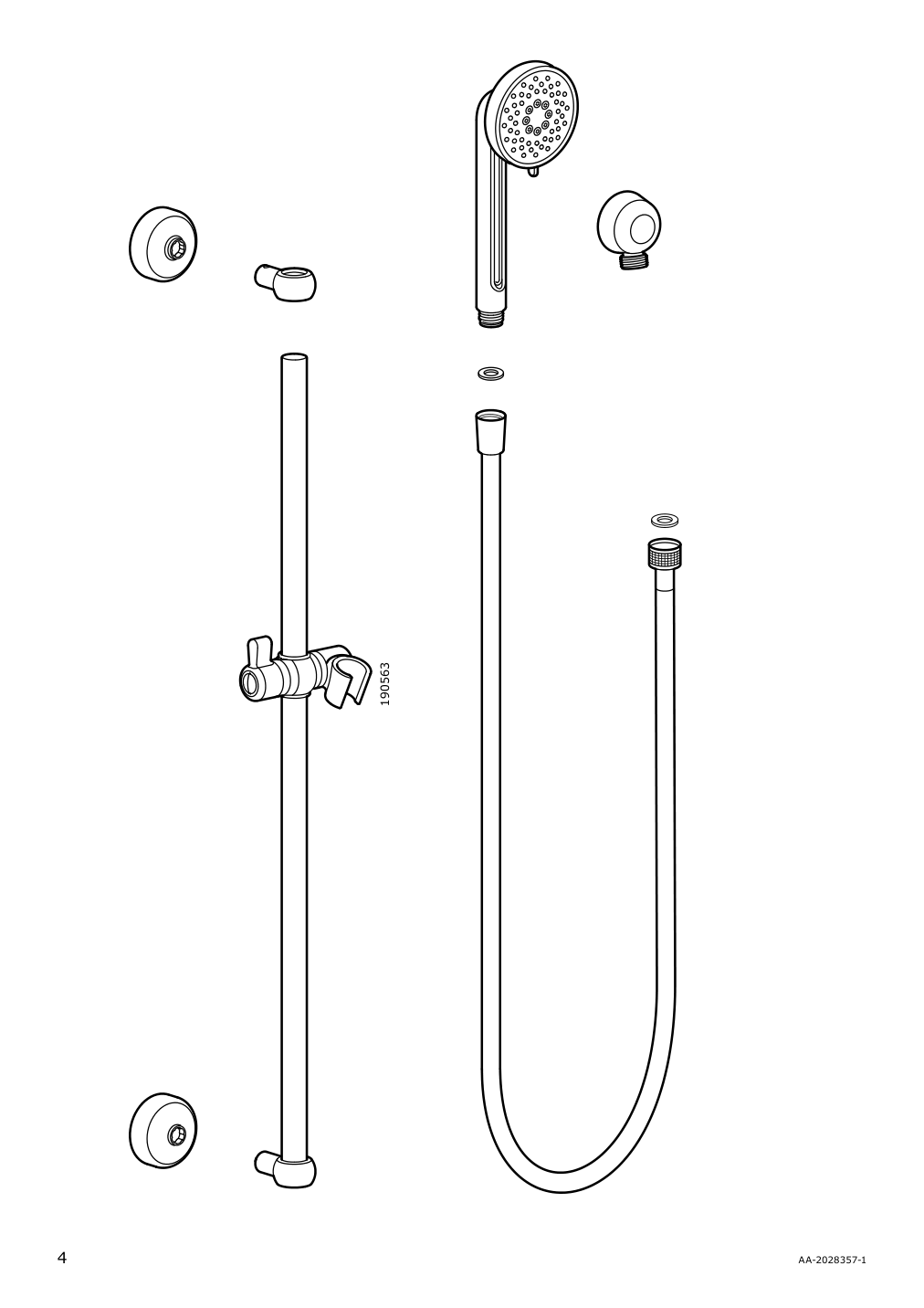 Assembly instructions for IKEA Voxnan riser rail with hand shower outlet chrome plated | Page 4 - IKEA VOXNAN riser rail with hand shower/outlet 603.426.23