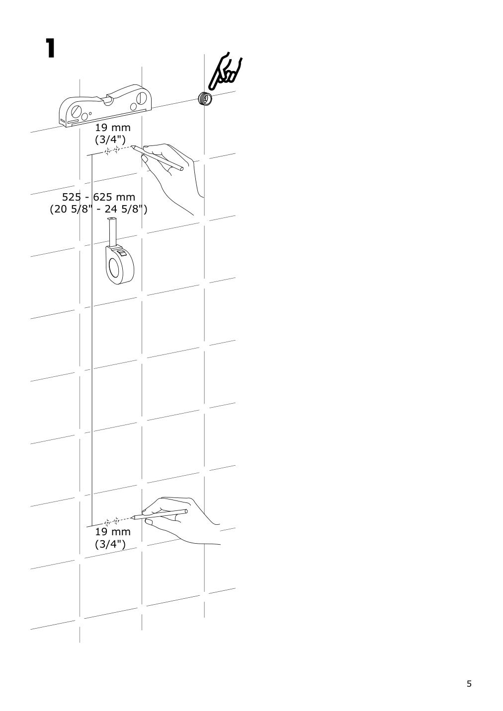 Assembly instructions for IKEA Voxnan riser rail with hand shower outlet chrome plated | Page 5 - IKEA VOXNAN riser rail with hand shower/outlet 603.426.23