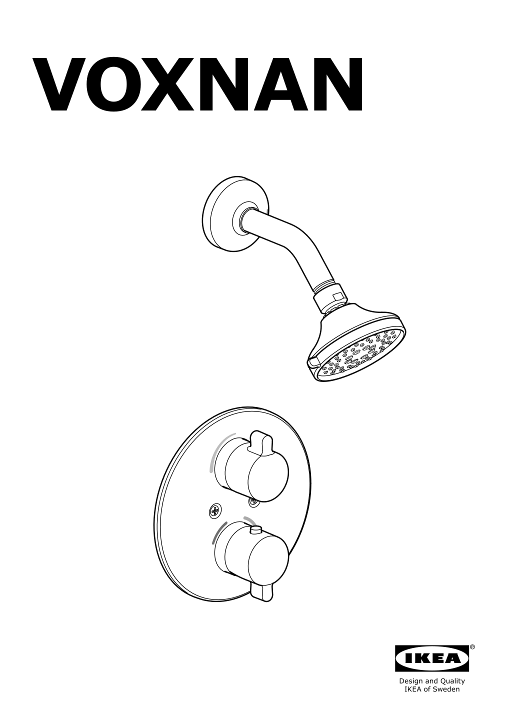 Assembly instructions for IKEA Voxnan showerhead with thermostatic faucet chrome plated | Page 1 - IKEA VOXNAN showerhead with thermostatic faucet 803.426.22