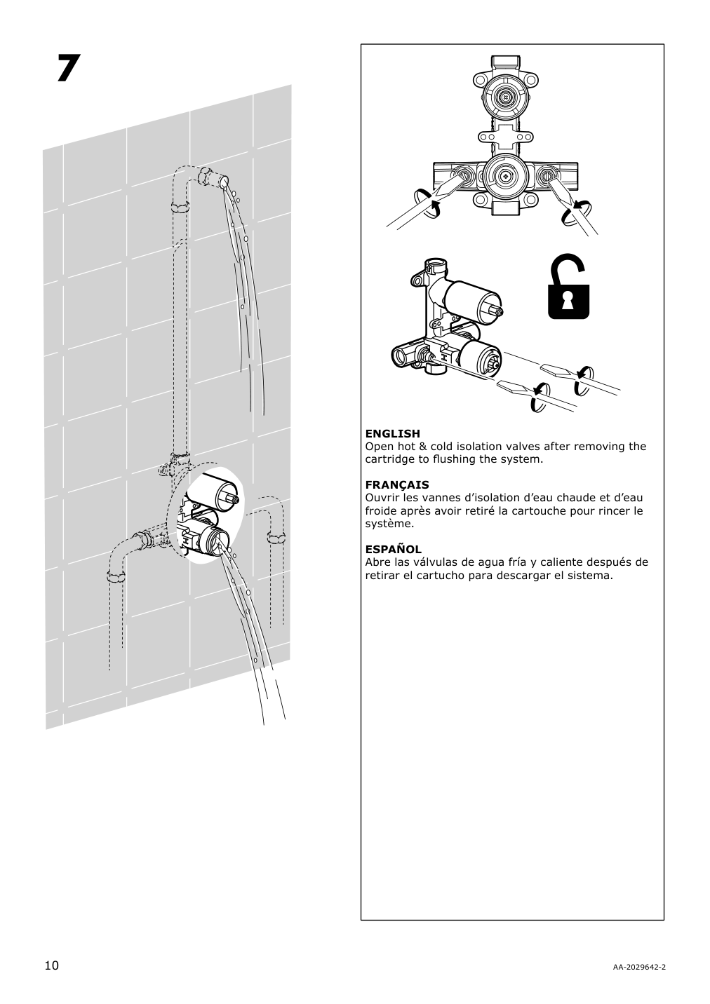 Assembly instructions for IKEA Voxnan showerhead with thermostatic faucet chrome plated | Page 10 - IKEA VOXNAN showerhead with thermostatic faucet 803.426.22