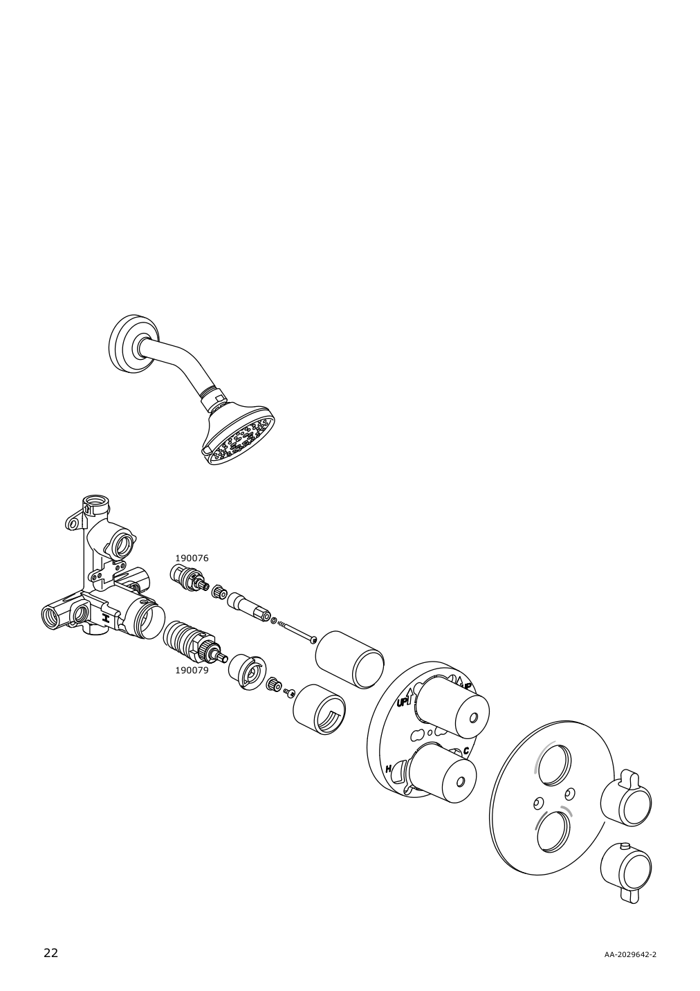 Assembly instructions for IKEA Voxnan showerhead with thermostatic faucet chrome plated | Page 22 - IKEA VOXNAN showerhead with thermostatic faucet 803.426.22