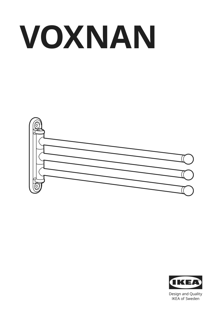 Assembly instructions for IKEA Voxnan towel holder 3 bars | Page 1 - IKEA VOXNAN towel holder, 3 bars 204.345.49