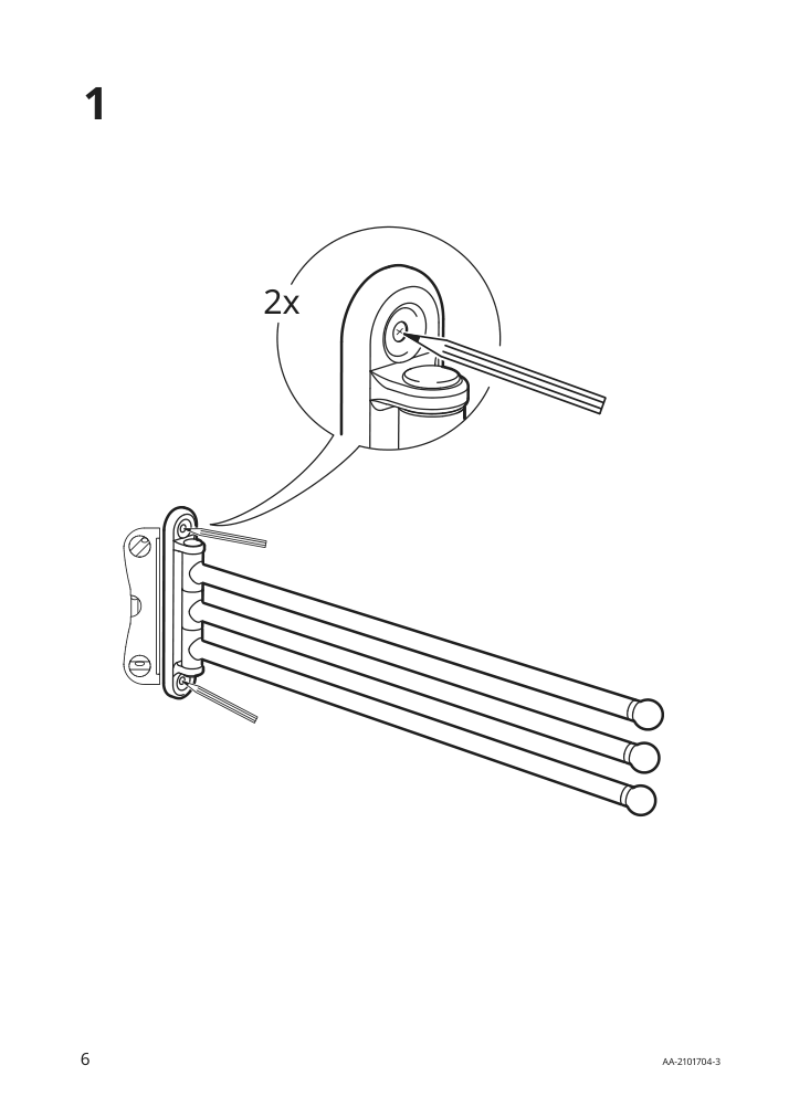 Assembly instructions for IKEA Voxnan towel holder 3 bars | Page 6 - IKEA VOXNAN towel holder, 3 bars 204.345.49