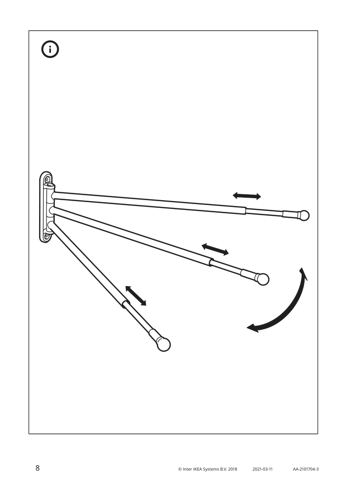 Assembly instructions for IKEA Voxnan towel holder 3 bars | Page 8 - IKEA VOXNAN towel holder, 3 bars 204.345.49