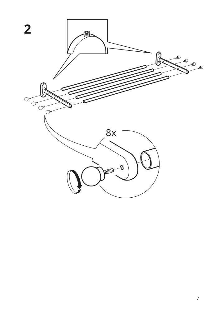 Assembly instructions for IKEA Voxnan wall shelf with towel rail chrome effect | Page 7 - IKEA VOXNAN wall shelf with towel rail 103.285.87