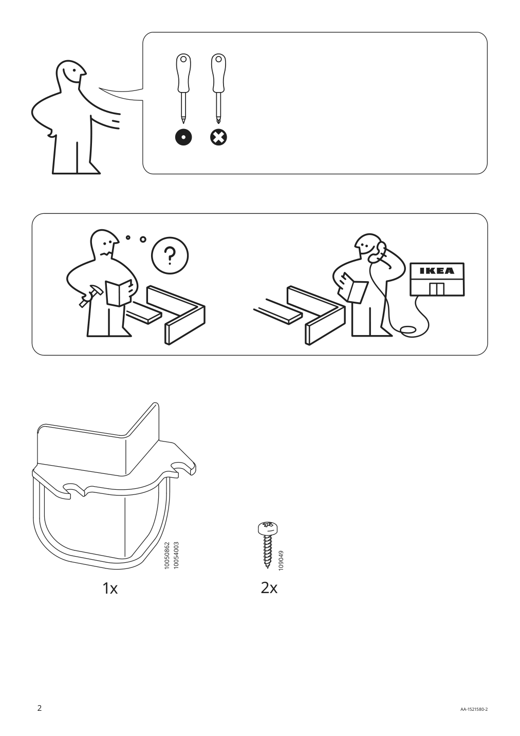 Assembly instructions for IKEA Voxtorp 2 p door corner base cabinet set left handed walnut effect | Page 2 - IKEA SEKTION corner base cabinet with carousel 293.394.06