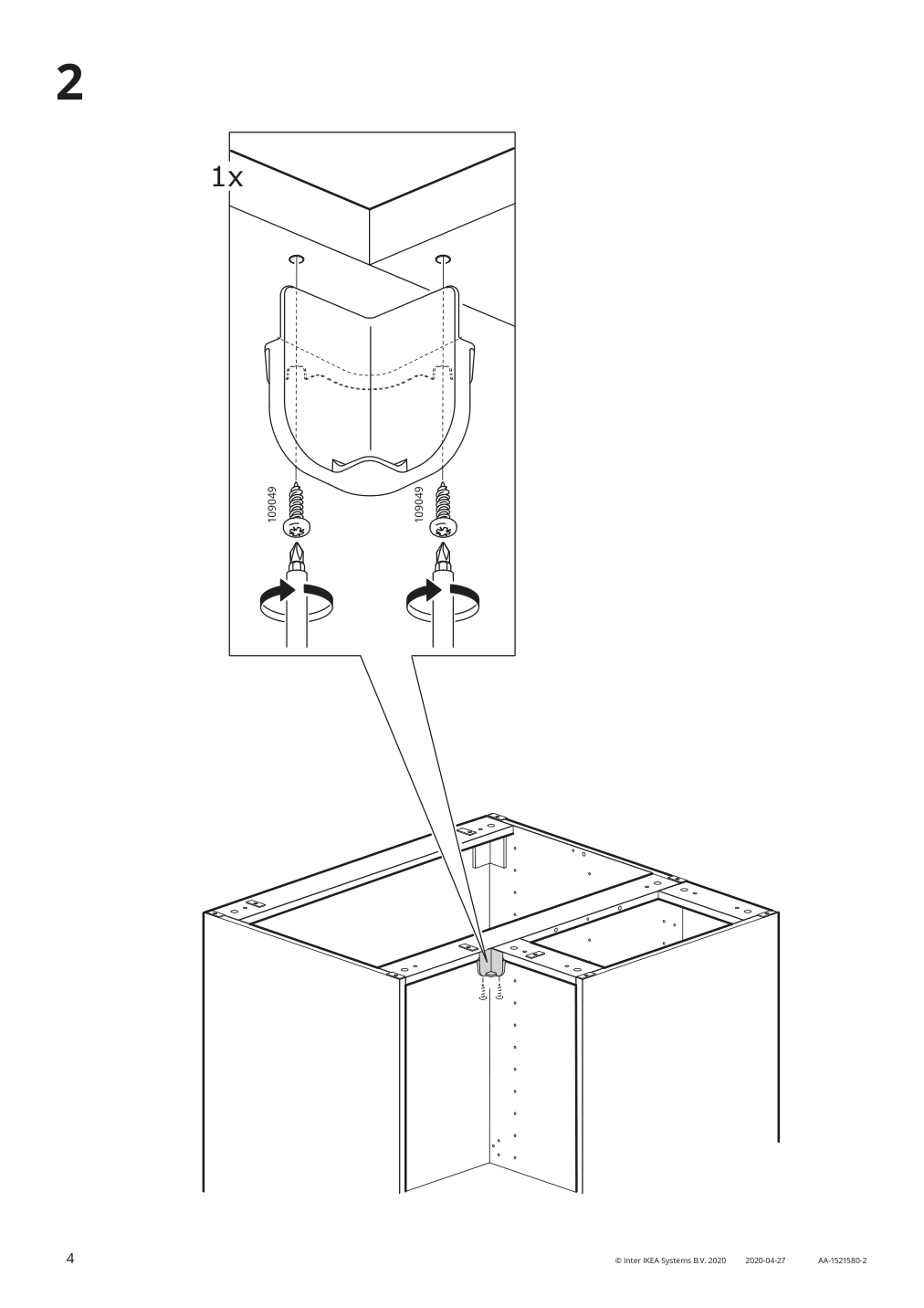 Assembly instructions for IKEA Voxtorp 2 p door corner base cabinet set left handed walnut effect | Page 4 - IKEA SEKTION corner base cabinet with carousel 293.394.06