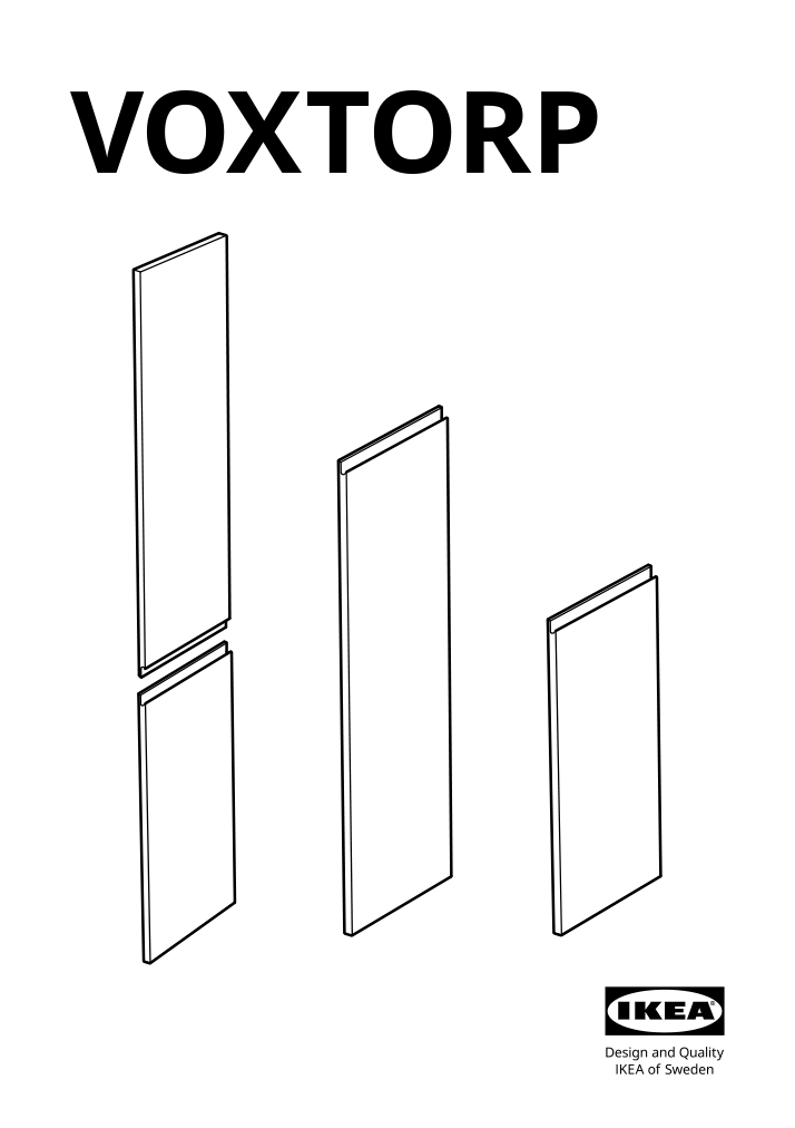 Assembly instructions for IKEA Voxtorp door dark gray | Page 1 - IKEA SEKTION / MAXIMERA hi cb f micro w 3 drawers/2 doors 094.600.83