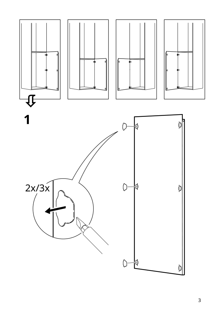 Assembly instructions for IKEA Voxtorp door dark gray | Page 3 - IKEA SEKTION / MAXIMERA hi cb f micro w 3 drawers/2 doors 094.600.83