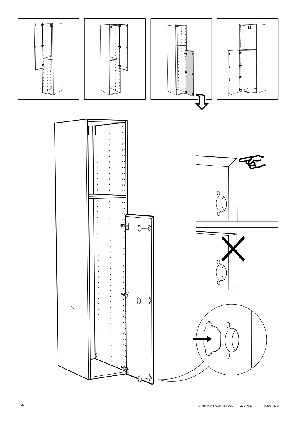 Assembly instructions for IKEA Voxtorp door walnut effect | Page 4 - IKEA SEKTION high cab w 2drs/2 fronts/4 drawers 193.954.12