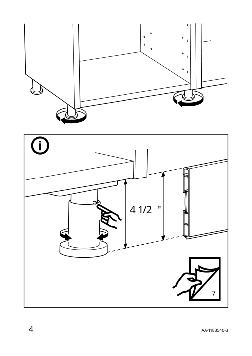 Assembly instructions for IKEA Bodarp toekick gray green | Page 4 - IKEA BODARP toekick 204.356.38