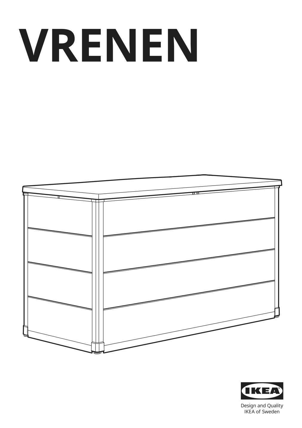 Assembly instructions for IKEA Vrenen storage box outdoor light gray gray | Page 1 - IKEA VRENEN storage box, outdoor 504.114.43