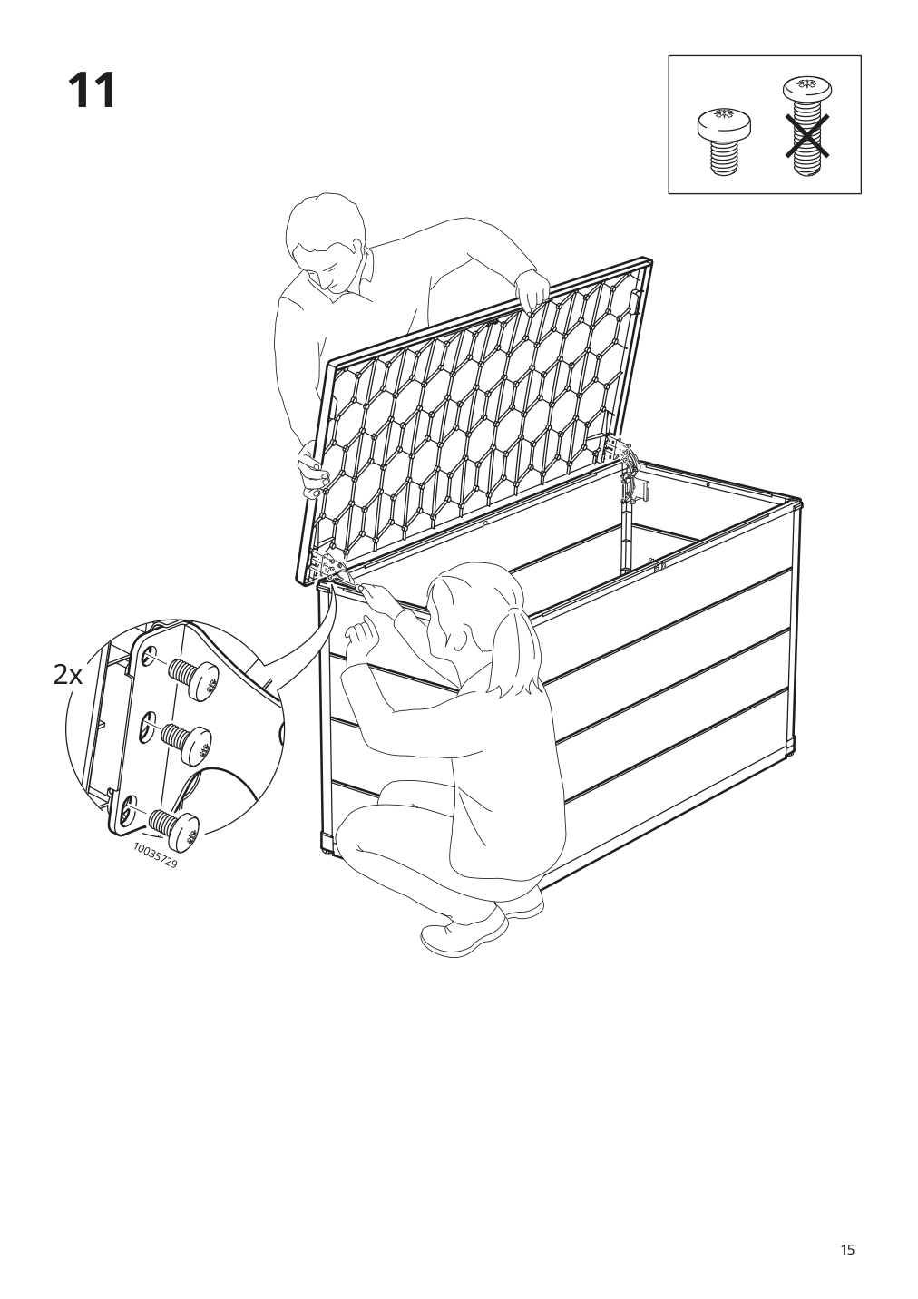 Assembly instructions for IKEA Vrenen storage box outdoor light gray gray | Page 15 - IKEA VRENEN storage box, outdoor 504.114.43