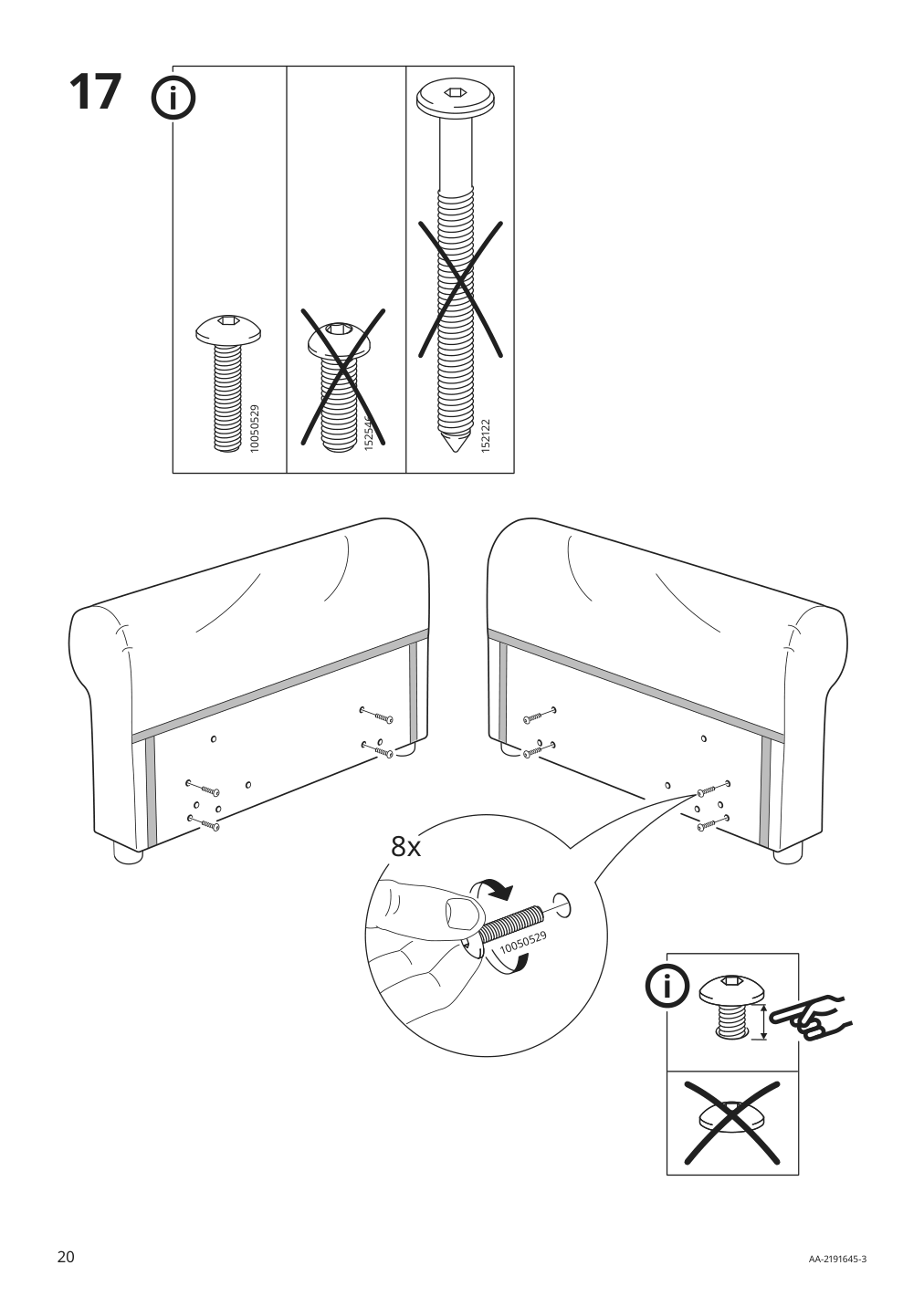 Assembly instructions for IKEA Vretstorp frame for sleeper sofa | Page 20 - IKEA VRETSTORP sleeper sofa 094.912.54