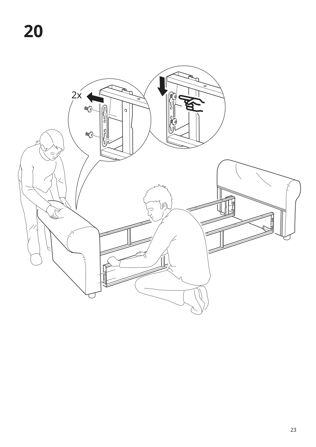 Assembly instructions for IKEA Vretstorp frame for sleeper sofa | Page 23 - IKEA VRETSTORP sleeper sofa 094.912.54