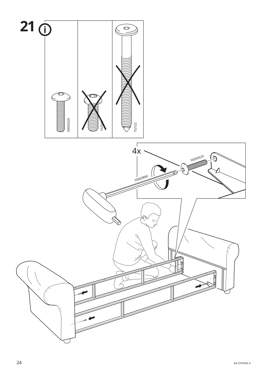 Assembly instructions for IKEA Vretstorp frame for sleeper sofa | Page 24 - IKEA VRETSTORP sleeper sofa 094.912.54