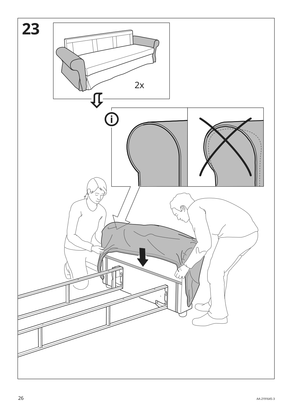 Assembly instructions for IKEA Vretstorp frame for sleeper sofa | Page 26 - IKEA VRETSTORP sleeper sofa 094.912.54