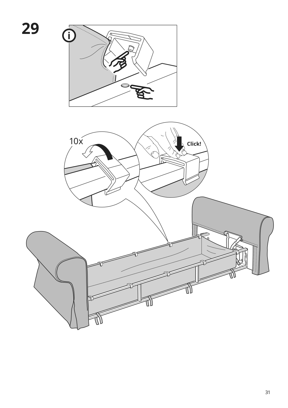 Assembly instructions for IKEA Vretstorp frame for sleeper sofa | Page 31 - IKEA VRETSTORP sleeper sofa 094.912.54