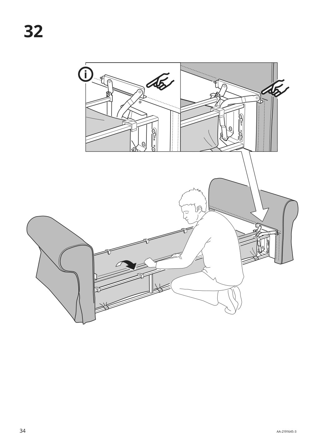 Assembly instructions for IKEA Vretstorp frame for sleeper sofa | Page 34 - IKEA VRETSTORP sleeper sofa 094.912.54