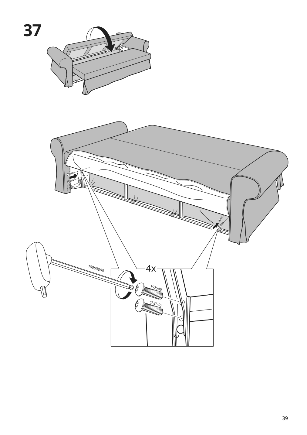 Assembly instructions for IKEA Vretstorp frame for sleeper sofa | Page 39 - IKEA VRETSTORP sleeper sofa 094.912.54