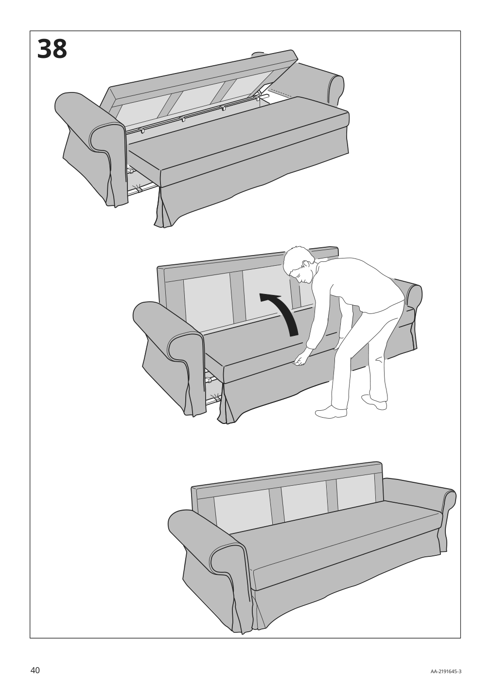 Assembly instructions for IKEA Vretstorp frame for sleeper sofa | Page 40 - IKEA VRETSTORP sleeper sofa 094.912.54